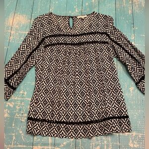 Black and White Patterned Blouse